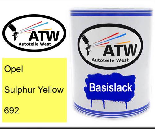Opel, Sulphur Yellow, 692: 1L Lackdose, von ATW Autoteile West.